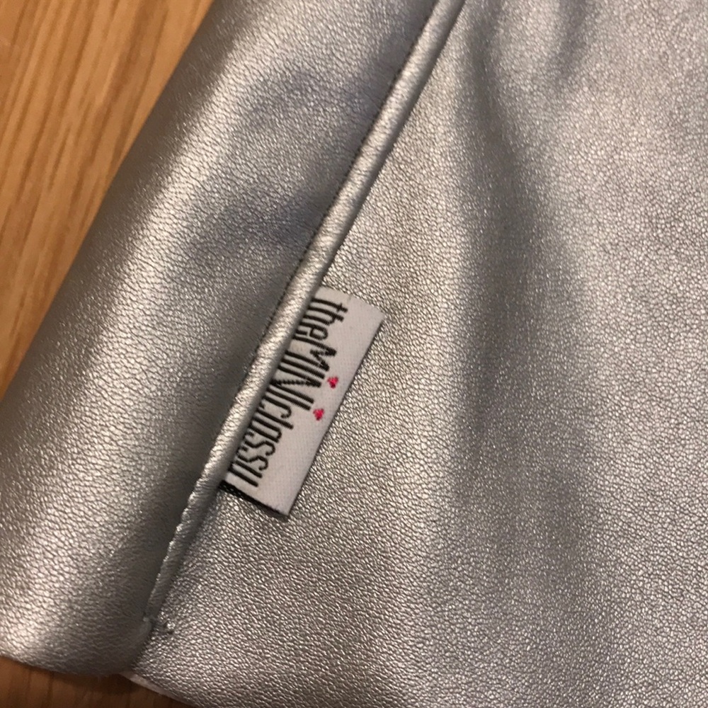 The Miniclassy Silver Pleather Miniskirt, Size 4